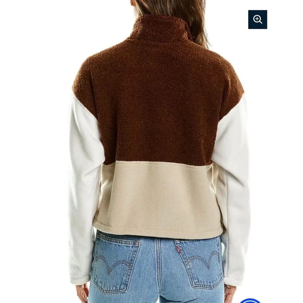 DONNI Women's Tri-Fleece Jacket  Brown/Cream - Picture 3 of 7
